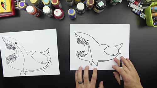 如何画一只鲨鱼